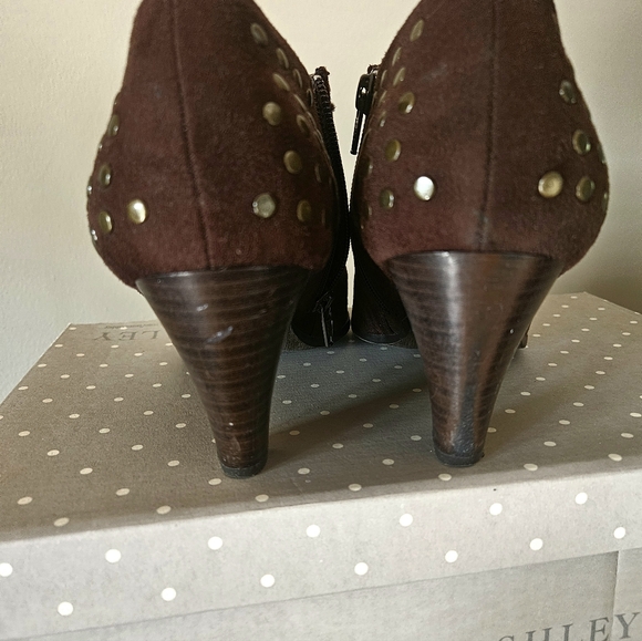 Laura Ashley Brown Suede Booties - Picture 3 of 5
